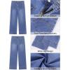imageGRAPENT Wide Leg Jeans Woman Trendy High Waisted Patch Pocket Stretchy Denim Pants Vintage Casual Trouser JeansMedium Blue