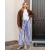 imageGRAPENT Women Jeans Striped Wide Leg High Waisted Trendy Stretchy Denim Pants Cute Casual Trouser Jeans with PocketsBlue