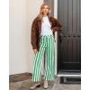 imageGRAPENT Women Jeans Striped Wide Leg High Waisted Trendy Stretchy Denim Pants Cute Casual Trouser Jeans with PocketsGreen