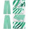 imageGRAPENT Women Jeans Striped Wide Leg High Waisted Trendy Stretchy Denim Pants Cute Casual Trouser Jeans with PocketsGreen