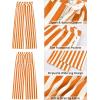 imageGRAPENT Women Jeans Striped Wide Leg High Waisted Trendy Stretchy Denim Pants Cute Casual Trouser Jeans with PocketsOrange
