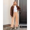 imageGRAPENT Women Jeans Striped Wide Leg High Waisted Trendy Stretchy Denim Pants Cute Casual Trouser Jeans with PocketsOrange