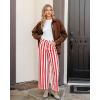 imageGRAPENT Women Jeans Striped Wide Leg High Waisted Trendy Stretchy Denim Pants Cute Casual Trouser Jeans with PocketsRed