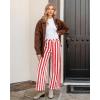 imageGRAPENT Women Jeans Striped Wide Leg High Waisted Trendy Stretchy Denim Pants Cute Casual Trouser Jeans with PocketsRed