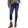 imageGRAPENT Fleece Lined Jeans for Women Trendy High Waisted Skinny Winter Stretchy Denim Pants Ankle Warm Thermal JeggingsIndigo Skyblue