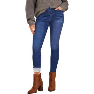imageGRAPENT Fleece Lined Jeans for Women Trendy High Waisted Skinny Winter Stretchy Denim Pants Ankle Warm Thermal JeggingsDarkness Blue
