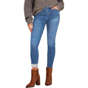 imageGRAPENT Fleece Lined Jeans for Women Trendy High Waisted Skinny Winter Stretchy Denim Pants Ankle Warm Thermal JeggingsPowder Blue