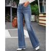 imageGRAPENT Womens Flare Jeans High Waisted Wide Leg Baggy Jean for Women Stretch Denim PantsLapis Loft