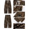 imageGRAPENT Barrel Jeans for Women Trendy High Waisted Pull On Wide Leg Cropped Leopard Cheetah Print Stretchy Denim PantsBronze Leopard