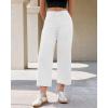 imageGRAPENT Cropped Jeans for Women Trendy 2026 Wide Leg High Waisted Patch Pocket Stretchy Denim Pants Short Trouser JeansCream White
