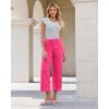 imageGRAPENT Cropped Jeans for Women Trendy 2026 Wide Leg High Waisted Patch Pocket Stretchy Denim Pants Short Trouser JeansHot Pink