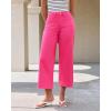 imageGRAPENT Cropped Jeans for Women Trendy 2026 Wide Leg High Waisted Patch Pocket Stretchy Denim Pants Short Trouser JeansHot Pink