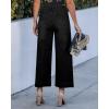 imageGRAPENT Cropped Jeans for Women Trendy 2026 Wide Leg High Waisted Patch Pocket Stretchy Denim Pants Short Trouser JeansWashed Black