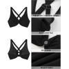 imageGRAPENT Bikini Top for Women Ruched O Ring Padded Adjustable Straps Bathing Suits Swim Tops Only Beach Vacation ClothesBlack