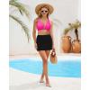 imageGRAPENT Bikini Top for Women Ruched O Ring Padded Adjustable Straps Bathing Suits Swim Tops Only Beach Vacation ClothesNeon Pink
