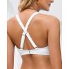imageGRAPENT Bikini Top for Women Ruched O Ring Padded Adjustable Straps Bathing Suits Swim Tops Only Beach Vacation ClothesWhite