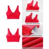 imageGRAPENT Bikini Tops for Women Cropped Tankini Tops Beach Ruched Knot Cut Out Padded Adjustable Swimwear Swim Top OnlyRed
