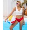 imageGRAPENT Bikini Tops for Women Cropped Tankini Tops Beach Ruched Knot Cut Out Padded Adjustable Swimwear Swim Top OnlyWhite