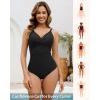 imageGRAPENT One Piece Swimsuit Women Ruched Twist Front Padded Modest Full Coverage Swim Bathing Suit Swimwear SwimsuitsBlack