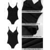 imageGRAPENT One Piece Swimsuit Women Ruched Twist Front Padded Modest Full Coverage Swim Bathing Suit Swimwear SwimsuitsBlack