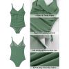 imageGRAPENT One Piece Swimsuit Women Ruched Twist Front Padded Modest Full Coverage Swim Bathing Suit Swimwear SwimsuitsIceberg Green