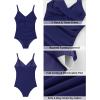 imageGRAPENT One Piece Swimsuit Women Ruched Twist Front Padded Modest Full Coverage Swim Bathing Suit Swimwear SwimsuitsNavy Blue