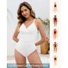 imageGRAPENT One Piece Swimsuit Women Ruched Twist Front Padded Modest Full Coverage Swim Bathing Suit Swimwear SwimsuitsWhite
