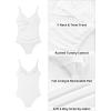 imageGRAPENT One Piece Swimsuit Women Ruched Twist Front Padded Modest Full Coverage Swim Bathing Suit Swimwear SwimsuitsWhite