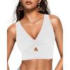 imageGRAPENT Bikini Tops for Women Cropped Tankini Tops Beach Ruched Knot Cut Out Padded Adjustable Swimwear Swim Top OnlyWhite