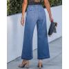 imageGRAPENT Wide Leg Jeans for Women Trendy High Waisted Drawstring Tie Elastic Waist Stretchy Denim Pants Trouser JeansClassic Blue