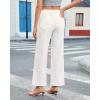imageGRAPENT Wide Leg Jeans for Women Trendy High Waisted Drawstring Tie Elastic Waist Stretchy Denim Pants Trouser JeansCream White