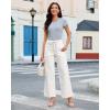 imageGRAPENT Wide Leg Jeans for Women Trendy High Waisted Drawstring Tie Elastic Waist Stretchy Denim Pants Trouser JeansCream White