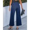 imageGRAPENT Wide Leg Jeans for Women Trendy High Waisted Drawstring Tie Elastic Waist Stretchy Denim Pants Trouser JeansDarkness Blue