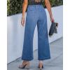 imageGRAPENT Wide Leg Jeans for Women Trendy High Waisted Drawstring Tie Elastic Waist Stretchy Denim Pants Trouser JeansMedium Blue