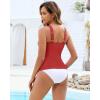 imageGRAPENT Tankini Tops for Women Knotted Keyhole Padded Adjustable Bathing Suit Modest Swimsuit Swimwear Swim Top OnlyCranberry