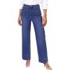 imageGRAPENT Wide Leg Jeans Woman Trendy High Waisted Patch Pocket Stretchy Denim Pants Vintage Casual Trouser JeansClassic Blue