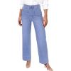 imageGRAPENT Wide Leg Jeans Woman Trendy High Waisted Patch Pocket Stretchy Denim Pants Vintage Casual Trouser JeansLakeside Blue