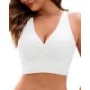imageGRAPENT Bikini Top for Women Cropped Tankini Tops Beach Vacation Criss Cross Ruched Padded Bathing Suit Swim Top OnlyWhite