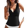 imageGRAPENT Tankini Tops for Women Cross Over Adjustable Straps Padded Modest Swimsuits Swimwear Bathing Suit Swim Top OnlyBlack