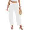 imageGRAPENT Barrel Jeans for Women High Waisted Trendy Wide Leg Baggy Ankle Length Stretchy Denim Trouser Jeans with PocketsCream White
