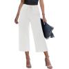 image:imageGRAPENT Capris Jeans for Women Trendy Wide Leg Capri Pants High Waisted Pull On Elastic Waist Summer Stretch Denim JeansCream White