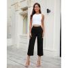 image:imageGRAPENT Capri Jeans for Women Wide Leg High Waisted Effortless Flow Pull On Stretchy Denim Elastic Waist Pants with PocketsAlways Black