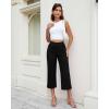 image:imageGRAPENT Capri Jeans for Women Wide Leg High Waisted Effortless Flow Pull On Stretchy Denim Elastic Waist Pants with PocketsAlways Black
