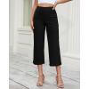 image:imageGRAPENT Capri Jeans for Women Wide Leg High Waisted Effortless Flow Pull On Stretchy Denim Elastic Waist Pants with PocketsAlways Black