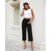 image:imageGRAPENT Capri Jeans for Women Wide Leg High Waisted Effortless Flow Pull On Stretchy Denim Elastic Waist Pants with PocketsAlways Black