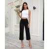 image:imageGRAPENT Capri Jeans for Women Wide Leg High Waisted Effortless Flow Pull On Stretchy Denim Elastic Waist Pants with PocketsAlways Black