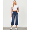image:imageGRAPENT Capri Jeans for Women Wide Leg High Waisted Effortless Flow Pull On Stretchy Denim Elastic Waist Pants with PocketsNightfall Dark Wash