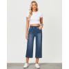 image:imageGRAPENT Capri Jeans for Women Wide Leg High Waisted Effortless Flow Pull On Stretchy Denim Elastic Waist Pants with PocketsVintage Blue