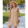 image:imageGPAPENT Linen Dresses for Women Summer Casual Sleeveless Button Down V Neck Pocket Self Tie Knee Length Loose Sun DressAlmond