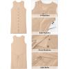 image:imageGPAPENT Linen Dresses for Women Summer Casual Sleeveless Button Down V Neck Pocket Self Tie Knee Length Loose Sun DressAlmond